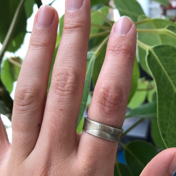 Handcrafted Silver 1948 Coin Ring | size 8.5 - Picture 3 of 9